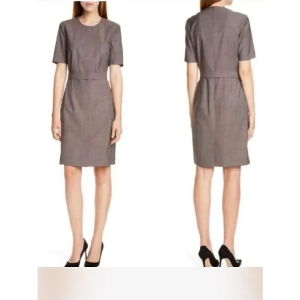 Hugo Boss Dasuala Gray Belted Sheath Dress . NWT